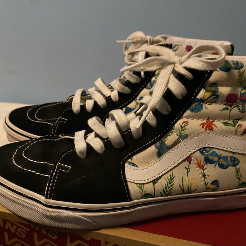 Vans Black and Floral High-Tops